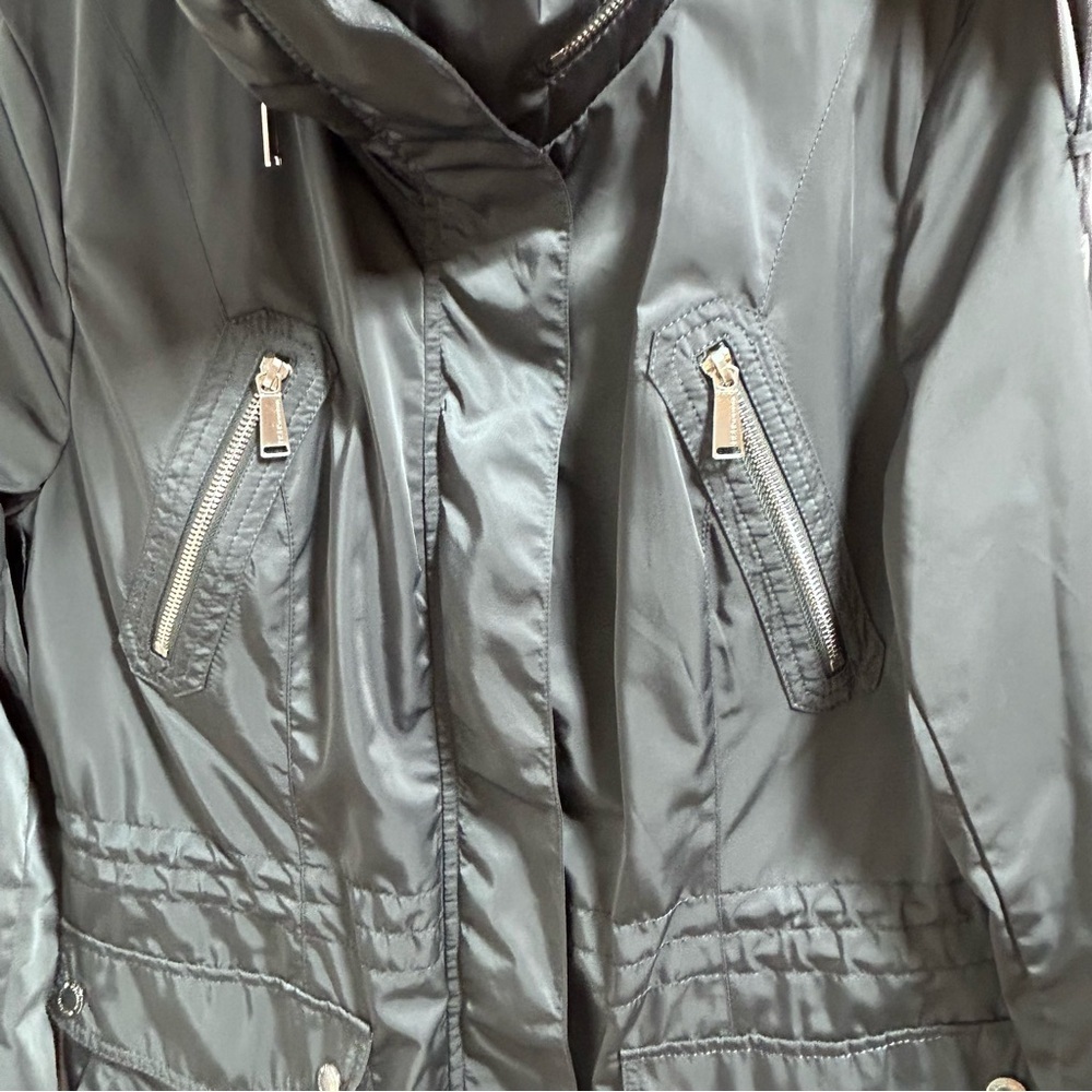 BCBGeneration Black Hooded Zipper Snap Utility Jacket Size L - Picture 4 of 16